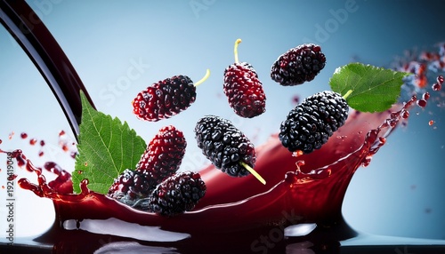 vibrant mulberries dark juice flow fresh healthy delicious fruit