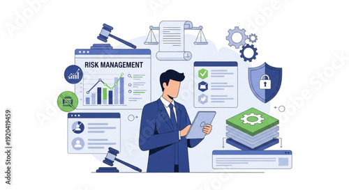 Enterprise ESG Governance Risk Framework with Corporate Audit Compliance and Digital Security Oversight Illustration