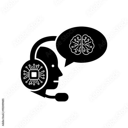 AI Customer Service and Chatbot Support Icon