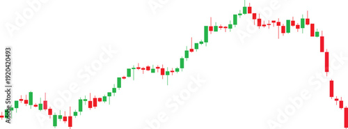 Stock Market Candlestick Chart Vector - Financial Trading Graph with Green and Red Bullish and Bearish Indicators for Forex Crypto and Investment Analysis