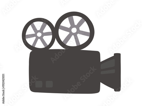 Cute movie film camera icon illustration