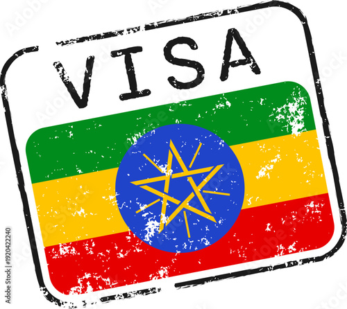 Ethiopia Visa Grunge Stamp