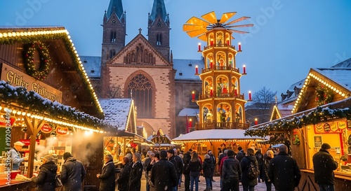 Christmas Market in Erfurt, Germany - Festive Atmosphere and Traditional Crafts.