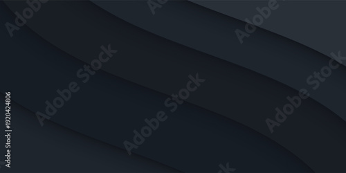 Dark neutral background for wide banner. Abstract Illustration. Luxurious black line background