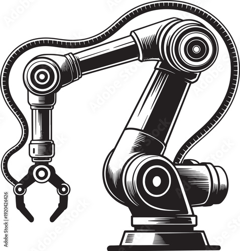 Industrial robotic arm with mechanical claw