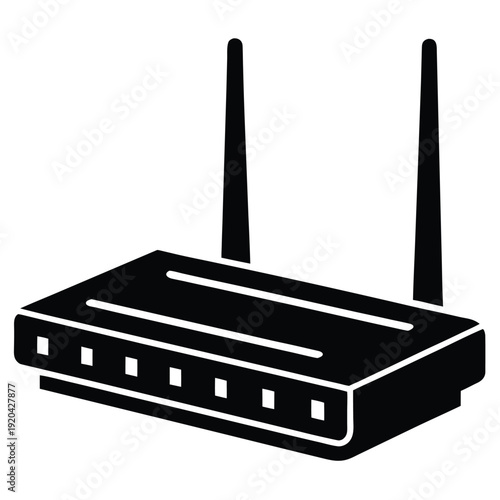 Set of four wireless router icons in different artistic styles including hand-drawn sketch, simple line art, solid glyph, and flat color for representing internet connectivity