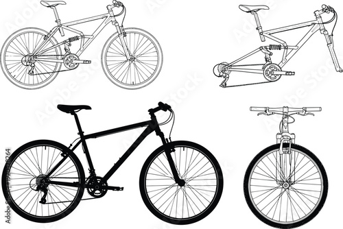 Stunning aerial view of a winding river through a lush green pine forest at sunrise with misty mountains and soft golden sunlight glow.