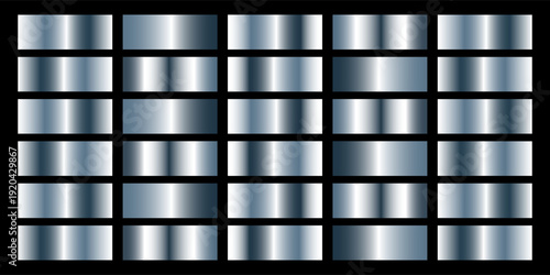 Set of steel texture background. Steel background texture. Steel metal background templates. Metal gradient collection. Vector illustration