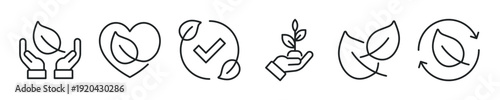 Plant thin line icon set. Web minimal icons