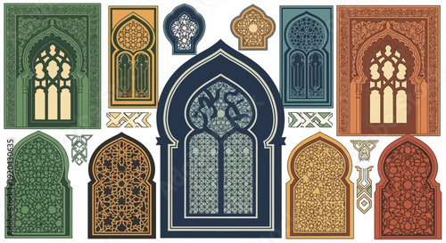 Ornate Islamic Archways: Vintage Architectural Elements