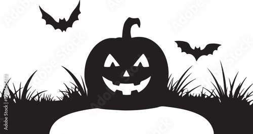 Set of Halloween scary pumpkins cut. Spooky creepy pumpkins cut