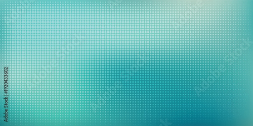 Abstract teal blue halftone dots pattern on gradient background
