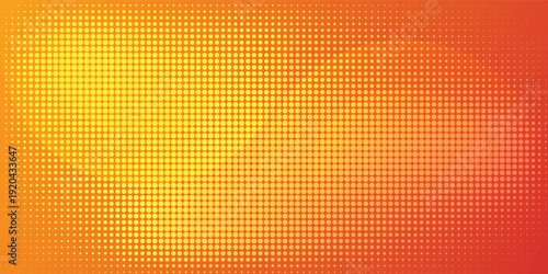 Abstract orange and red wavy halftone background with dynamic dot pattern and warm gradient eps10