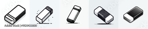 Eraser line art icon vector. School supplies. Vektor, icon, set icon, minimalist, flat, illustration