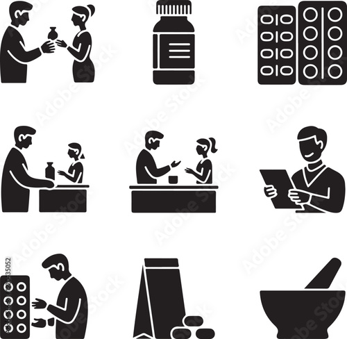 Pharmacy and Medication Icons Collection