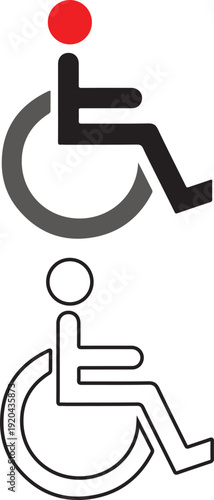 Accessibility Wheelchair Symbol Icons Black and White