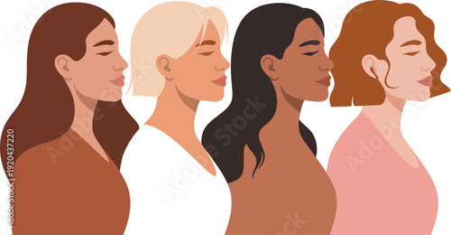 Diverse Women Profiles Illustration