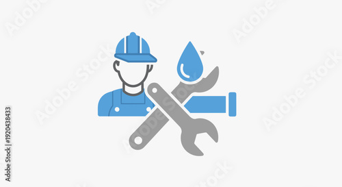 Dedicated Professional Plumbing Repair and Maintenance Service Icon for Home and Business Solutions