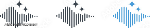 Sound wave icons, audio signal vector, voice recognition design, music frequency illustration, sound quality symbol, digital audio graphic, recording interface, sound technology concept