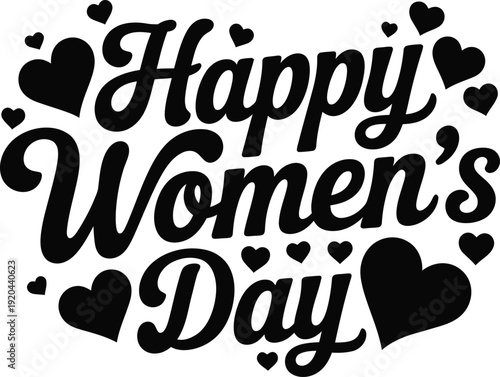 Happy Womens Day Celebration with Hearts
