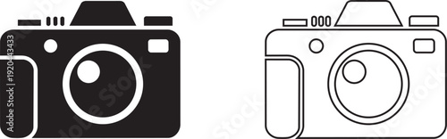 camera icon set, fill and stock 2 variation 