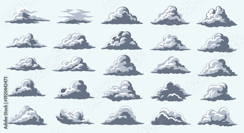 Pixel Art Clouds Collection: Weather Elements