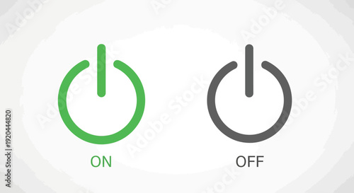 Power Button Icons: On and Off States