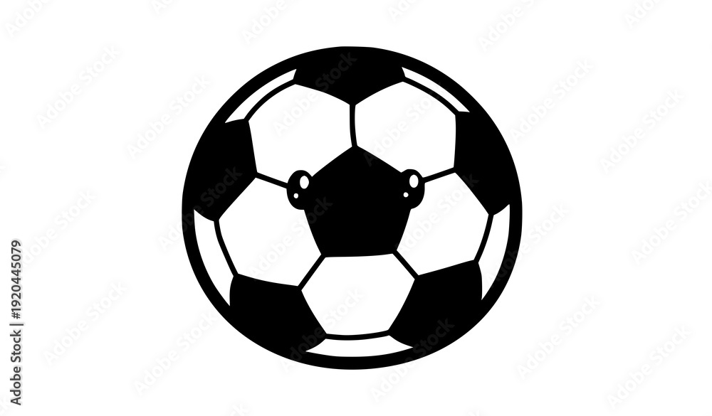 Fototapeta premium Cute hand drawn soccer ball doodle cartoon sticker vector illustration isolated on transparent background