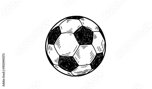 Hand drawn doodle football soccer ball sketch vector sticker design isolated on transparent background