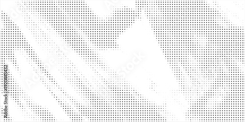 A monochrome abstract background featuring halftone dot patterns forming soft geometric shapes and gradients.