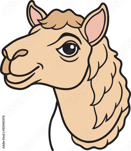 Cute camel head portrait friendly cartoon vector image
