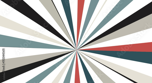 Retro Burst Background with Colorful Rays