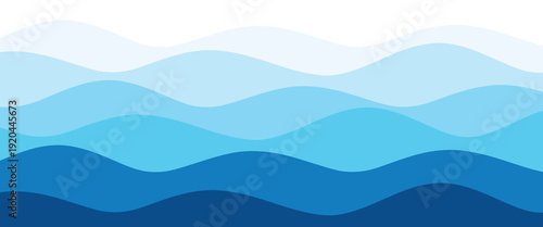 Seamless sea waves layered vector background. Blue ocean waves. Water wave pattern design. vector background. illustration