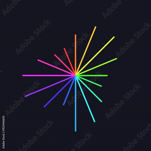 Colorful Starburst rays animation