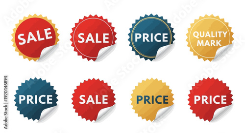 Sale and Price Stickers: Colorful Promotional Labels