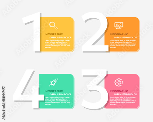 Business presentation step-by-step infographic template.