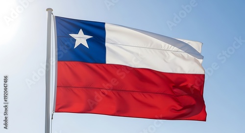 National flag waves against a clear blue sky. Free Download National flag waves against a clear blue sky. - GFXLoad