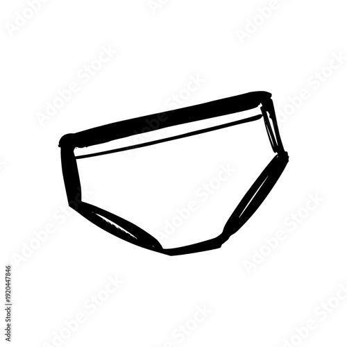 Underpants Doodle Illustration Hand Drawn Line Art. Minimalist Men Underwear Symbol for Clothing and Apparel Graphic Design.