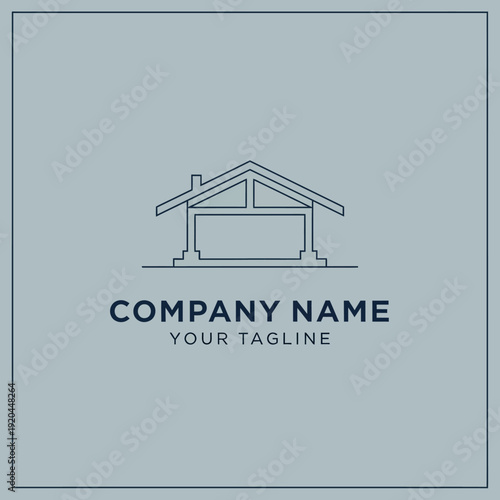 Minimalist Line Art House Logo Design for Real Estate Company.