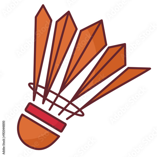 Simple shuttlecock birdie icon graphic element for badminton game