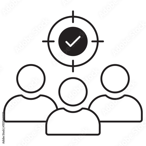 Audience Icon, Engaged Viewers and Listeners, Target Group Insights, Public Interaction Hub, Event & Media Participants, vector