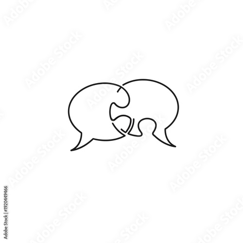 Two Speech Bubbles Interacting Simple Design.