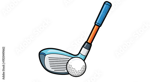 Golf club and ball illustration image (2032).ai showcasing sports equipment