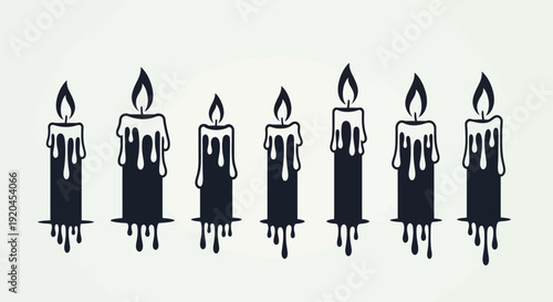 Silhouette Candles with Dripping Wax Illustration