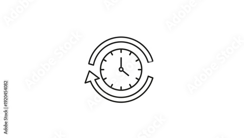 Fotografie Clock with circular arrow symbol.