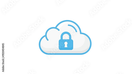 Cloud Storage Security Lock Icon.