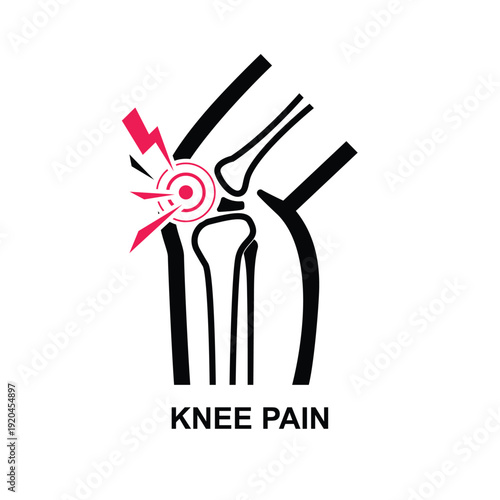 Knee pain icon isolated on background vector illustration.Non AI generate.