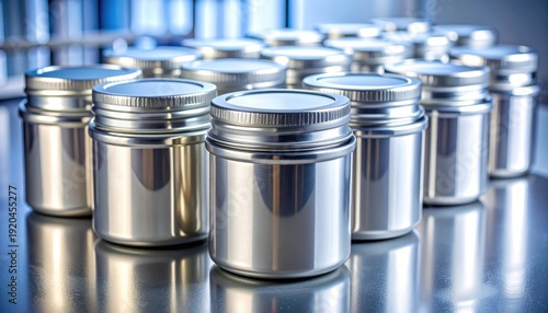 FlyPro Firefly Silver metallic sample containers with hermetic seals are meticulously arranged for the secure collection of biological specimens.