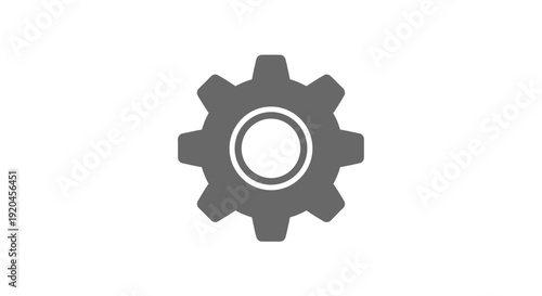 Simple gray gear icon on white background.