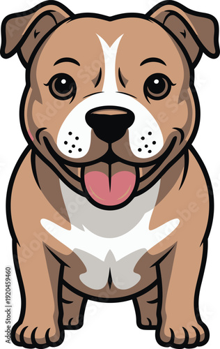 Cute cartoon a illustrator vector Staffordshire Bull Terrier
